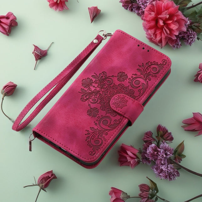 Floral Embossed Leather Flip Wallet Case for iPhone | Card Holder & Full Body Protective Cover