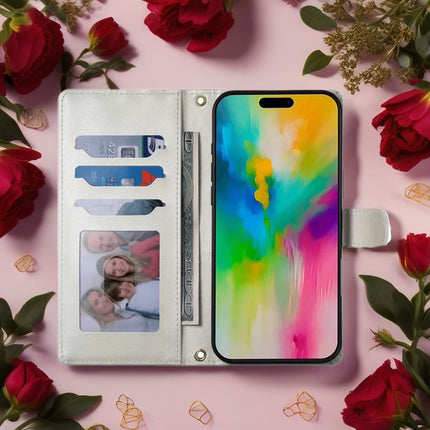 Leather Quilted iPhone Wallet Case | Flip Cover with Card Slots, Wrist Strap & Full Protection