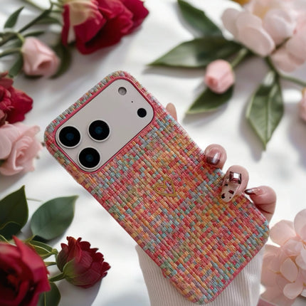 Pastel Woven Heart Fabric Case for iPhone | Protective Textile MagSafe Phone Cover