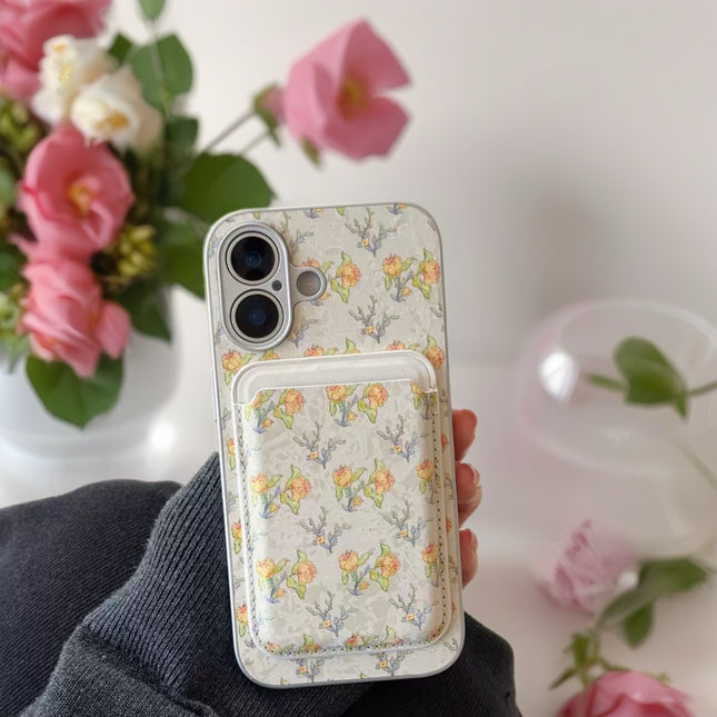 Elysia Floral MagSafe Wallet Phone Case with Elegant Card Holder
