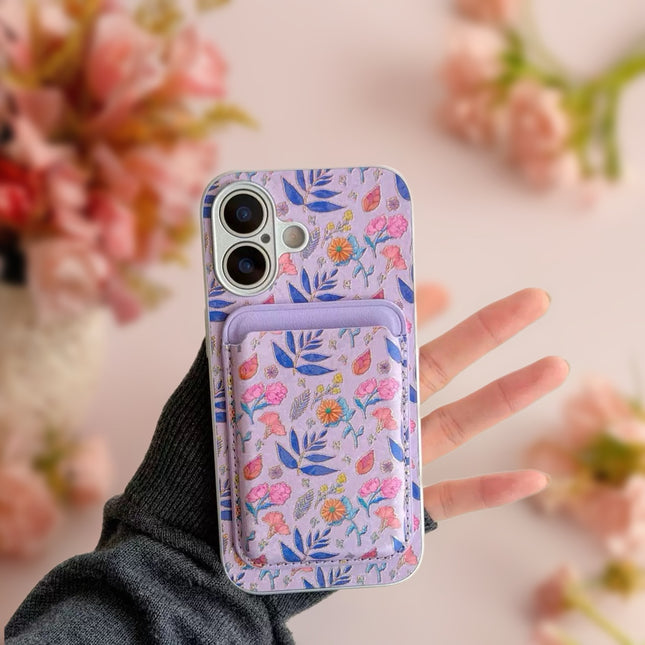 Elysia Floral MagSafe Wallet Phone Case with Elegant Card Holder