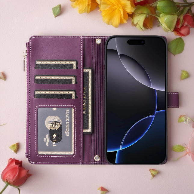 Elaris Crossbody Leather Wallet Phone Case with Card Slots & Secure Closure