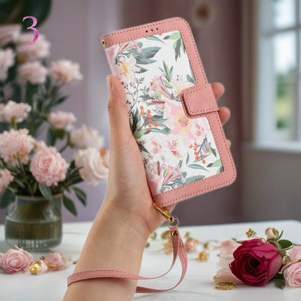 Tropical Tone Leather iPhone Wallet Case | Flip Cover with Card Slots & Wrist Strap