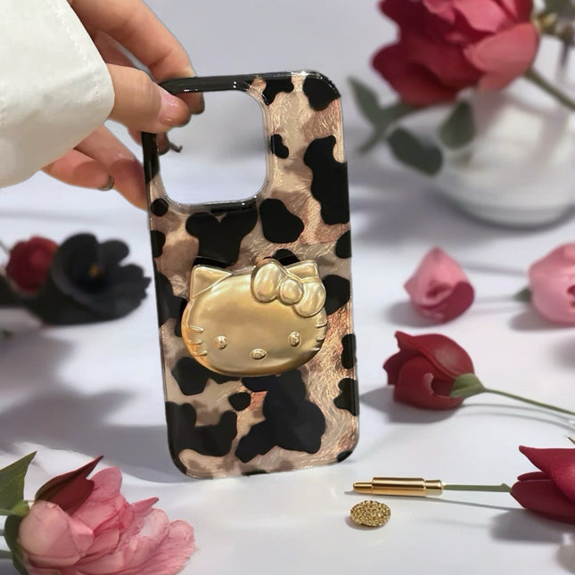 Glam Kitty Leopard Phone Case – Luxe Charm Gloss Protection