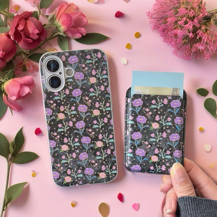 Elysia Floral MagSafe Wallet Phone Case with Elegant Card Holder