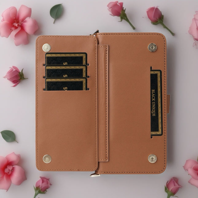 Aurelia Quilted Wallet Phone Case with Card Slots, Secure Snap & Detachable Strap