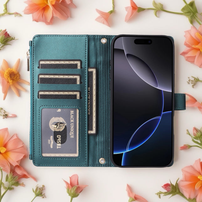 Elaris Crossbody Leather Wallet Phone Case with Card Slots & Secure Closure