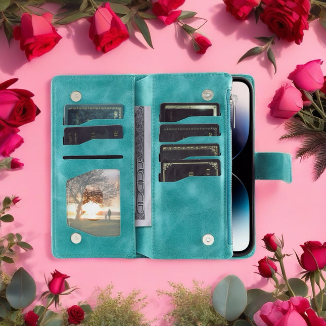 Lotus Mandala Bloom Leather Phone Wallet Case | Minimal Design with Secure Card Storage & Durable Protection