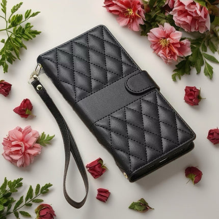 Leather Quilted iPhone Wallet Case | Flip Cover with Card Slots, Wrist Strap & Full Protection