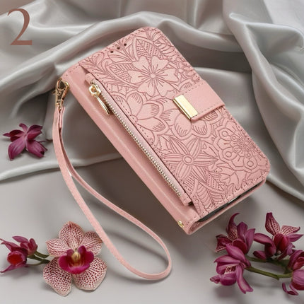 Floral Wallet Phone Case with Pouch | Elegant Flower Design, Protective Cover & Built-In Storage for Cards and Essential