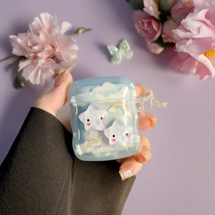 Rainbow Star AirPods Case Glossy Protective Cover with Charm Strap