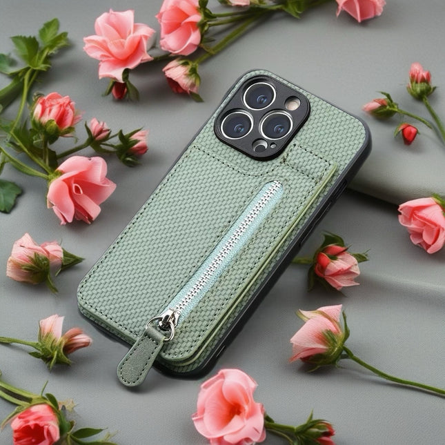 Signature Magnetic Phone Case with Zip Pocket Card Holder Back Cover for Secure Grip & Daily Carry