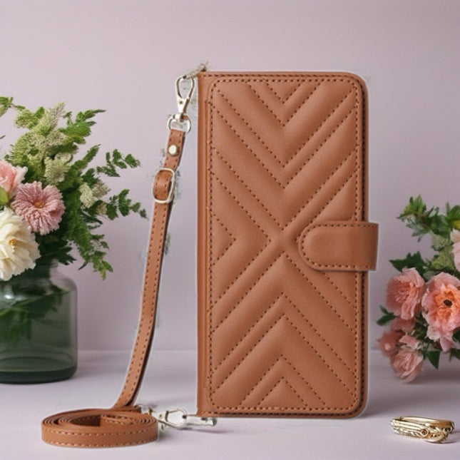 Aurelia Quilted Wallet Phone Case with Card Slots, Secure Snap & Detachable Strap