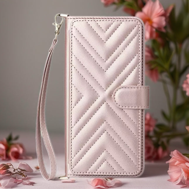 Aurelia Quilted Wallet Phone Case with Card Slots, Secure Snap & Detachable Strap