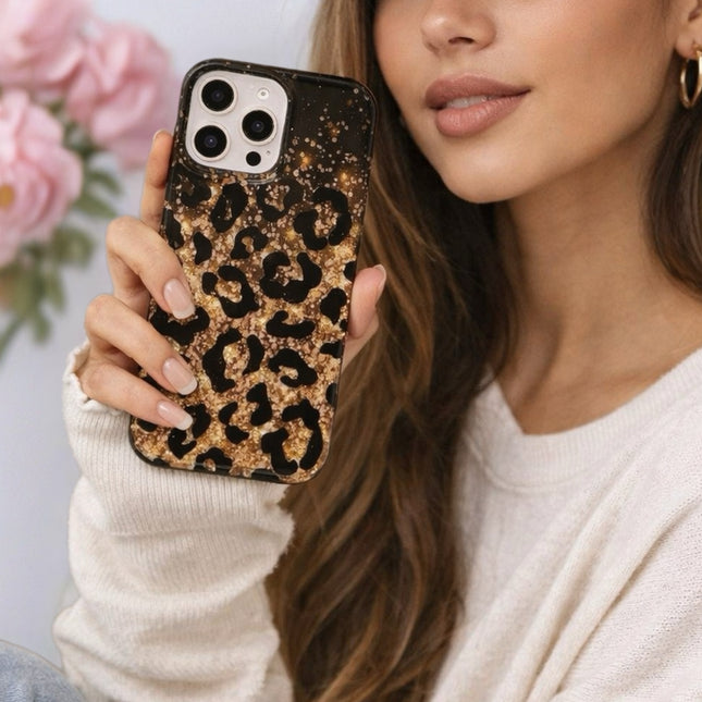 Zahara Luxe Leopard Glitter Phone Case Glossy Bold Protective Design