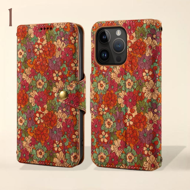 Beautiful Bohemian Wallet iPhone Case with Card Slot, Wallet Flip Phone Case