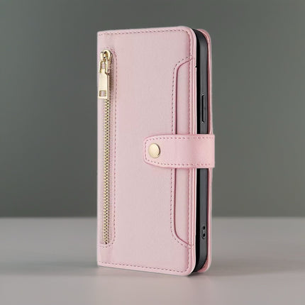 Minimal Leather Crossbody Phone Wallet Case | Zip Pocket, Card Slots & Shoulder Strap