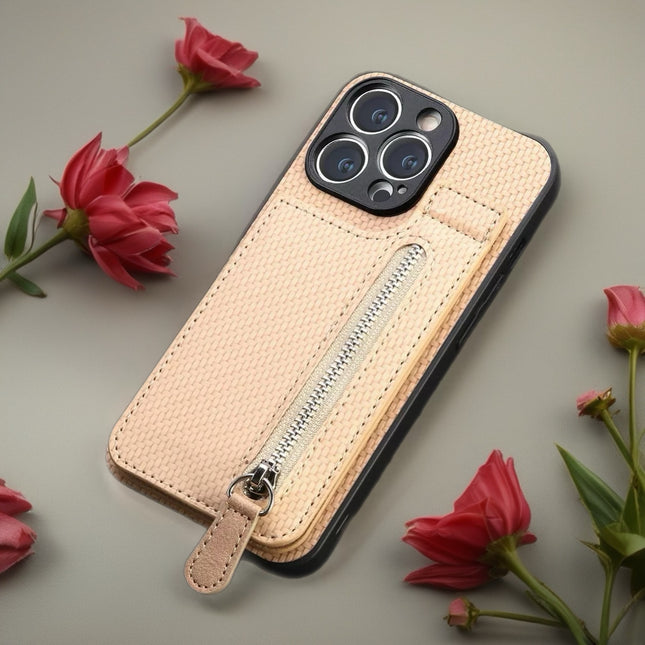 Signature Magnetic Phone Case with Zip Pocket Card Holder Back Cover for Secure Grip & Daily Carry