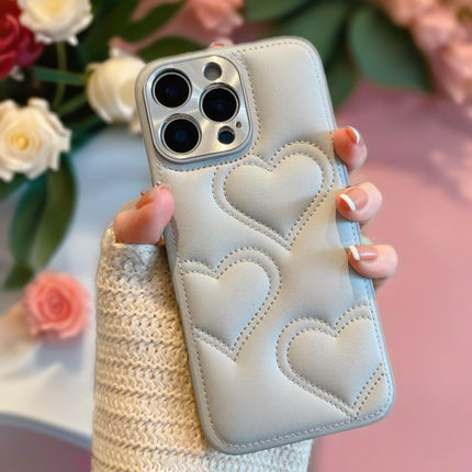 Puffy Heart Pattern Leather Phone Case for iPhone | Soft, Stylish and Protective Cover
