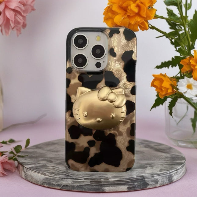 Glam Kitty Leopard Phone Case – Luxe Charm Gloss Protection