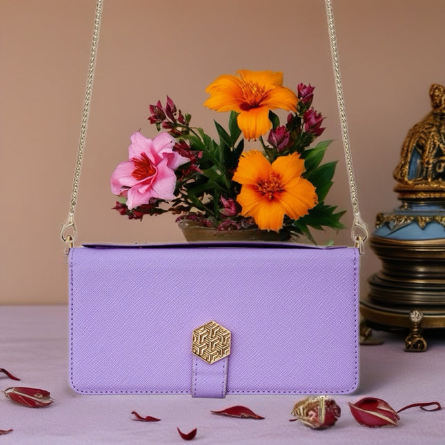 Monarch Luxe Zip Wallet iPhone Case Leather Card Holder with Chain Strap