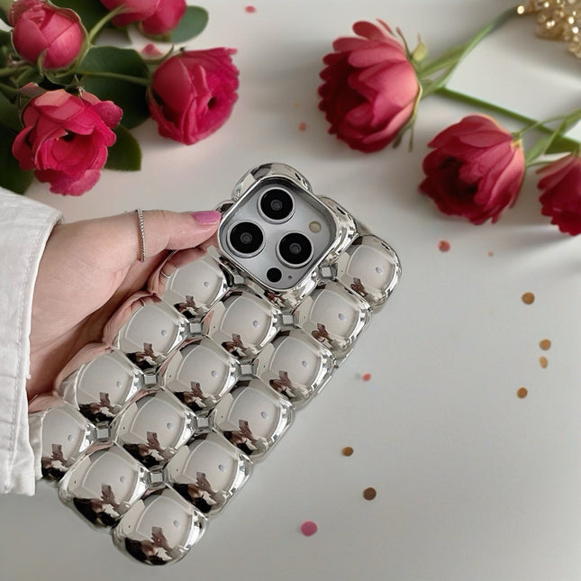 Chrome Bubble Bear Case for iPhone | Reflective 3D Shockproof Protective Phone Cover