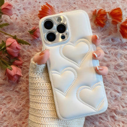 Puffy Heart Pattern Leather Phone Case for iPhone | Soft, Stylish and Protective Cover