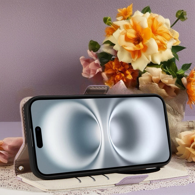 PetalLuxe Leather Wallet Phone Case Card Holder Stand Cover with Wrist Strap