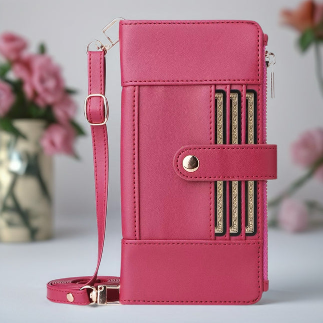 Elaris Crossbody Leather Wallet Phone Case with Card Slots & Secure Closure