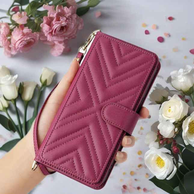 Aurelia Quilted Wallet Phone Case with Card Slots, Secure Snap & Detachable Strap
