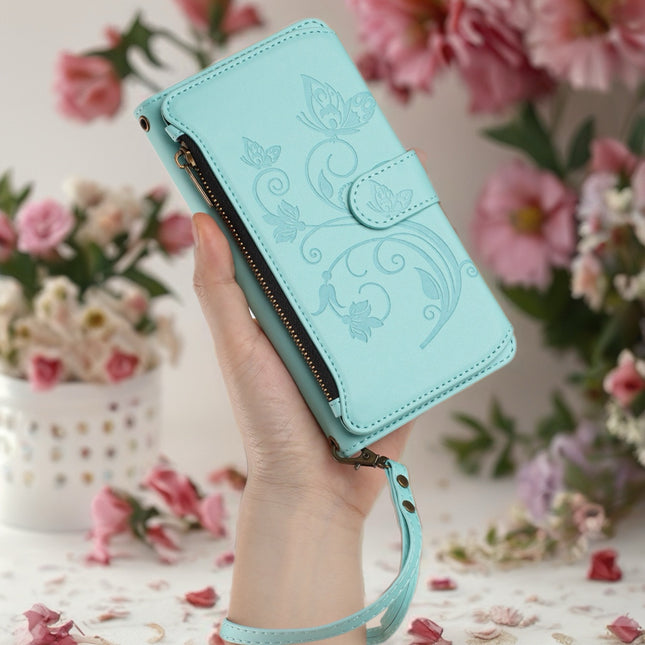 Velora Zip Phone Wallet Case with Card Slots & Wrist Strap | Secure Flip Stand Phone Cover