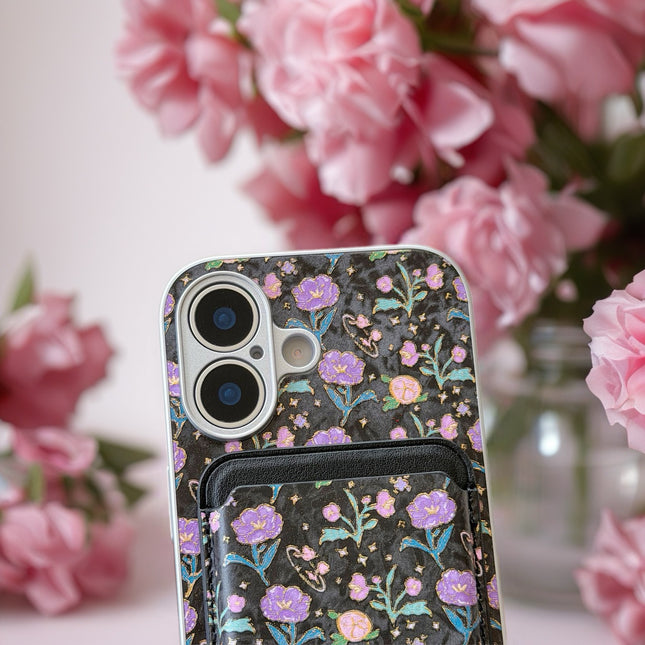 Elysia Floral MagSafe Wallet Phone Case with Elegant Card Holder