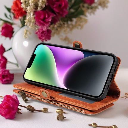 BlushCarry Leather Wallet iPhone Case Zipper Pocket Card Holder with Wrist Strap