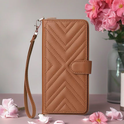 Aurelia Quilted Wallet Phone Case with Card Slots, Secure Snap & Detachable Strap