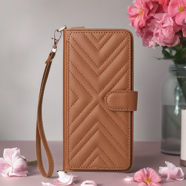 Aurelia Quilted Wallet Phone Case with Card Slots, Secure Snap & Detachable Strap