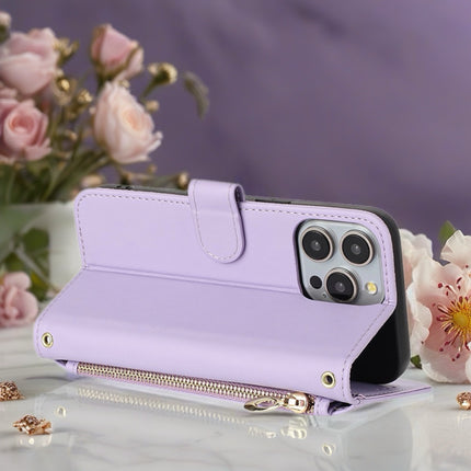 Butterfly Leather Wallet Case for iPhone | Zipper Pocket, Card Slots & Wrist Strap