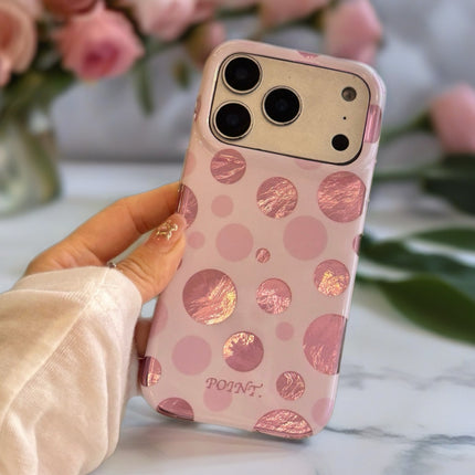Metallic Polka Dot Case for iPhone | Glossy Shockproof Protective Phone Cover