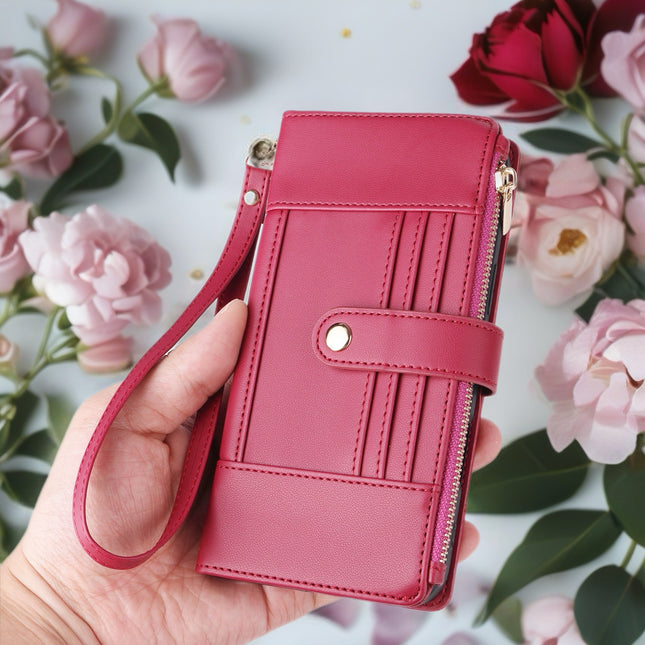 Elaris Crossbody Leather Wallet Phone Case with Card Slots & Secure Closure