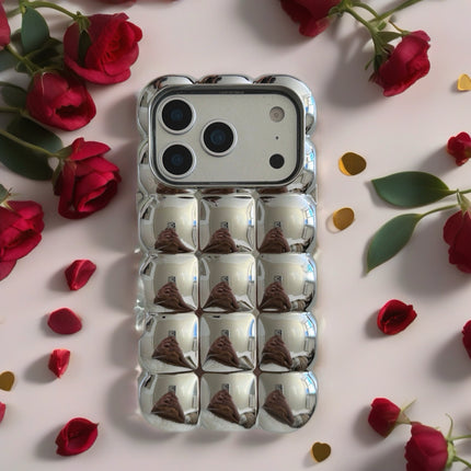 Chrome Bubble Bear Case for iPhone | Reflective 3D Shockproof Protective Phone Cover