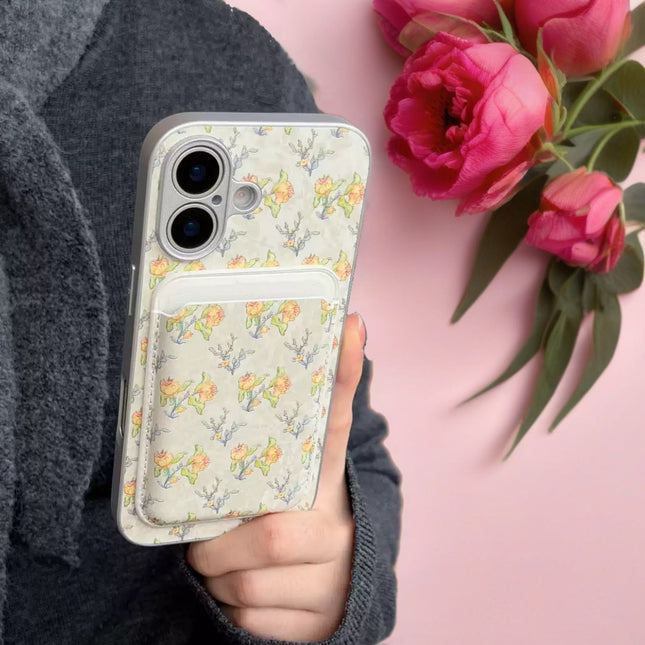 Elysia Floral MagSafe Wallet Phone Case with Elegant Card Holder