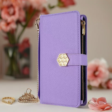 Monarch Luxe Zip Wallet iPhone Case Leather Card Holder with Chain Strap