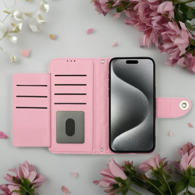 Luxe Quilted Phone Wallet Case with Card Slots | Magnetic Flip Stand Cover