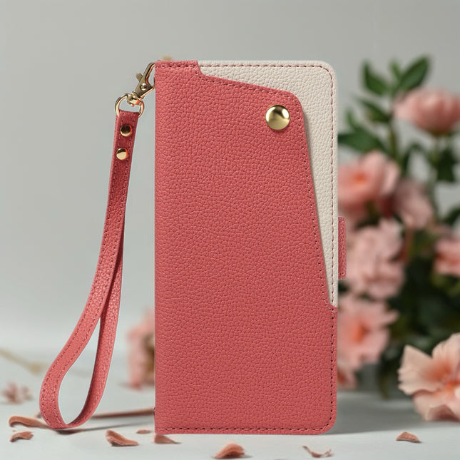 PetalLuxe Leather Wallet Phone Case Card Holder Stand Cover with Wrist Strap