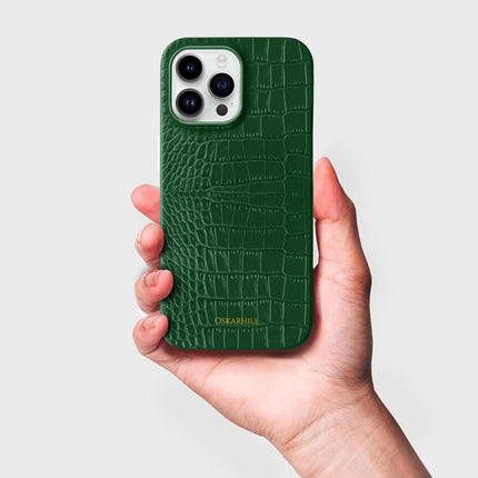iPhone 13 Pro in Classic Alligator MagSafe Compatible Dark Green