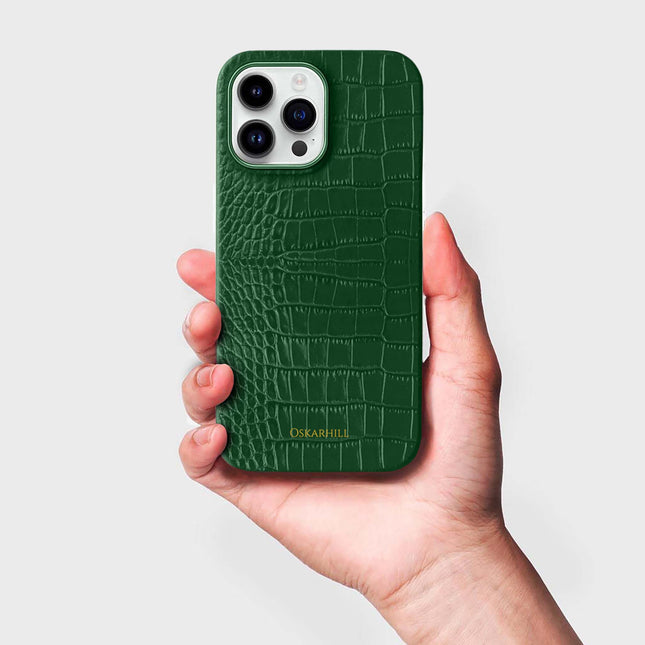 iPhone 14 Pro Max Classic Alligator Case - Phthalo Green