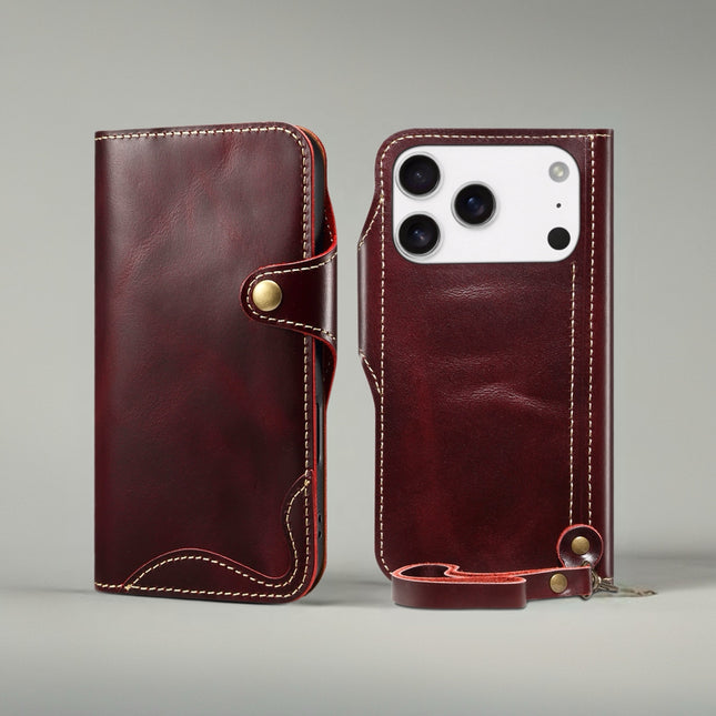 Genuine Leather MagSafe Phone Wallet Case | Premium Card Holder Cover with Secure MagSafe