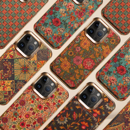 Bohemian Fabric Phone Case with Card Holder Wallet iPhone Case Fashionable Durable and Practical