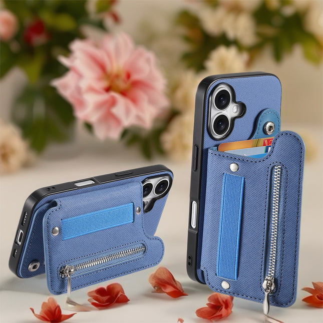 Multi Pocket Leather Phone Case with Zipper | Card Holder Phone Cover with Button Closure