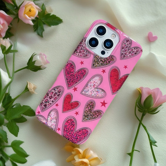 Valentina Sparkle Heart Phone Case Gloss Protective Cover