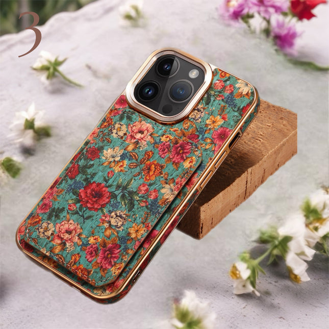 Bohemian Fabric Phone Case with Card Holder Wallet iPhone Case Fashionable Durable and Practical